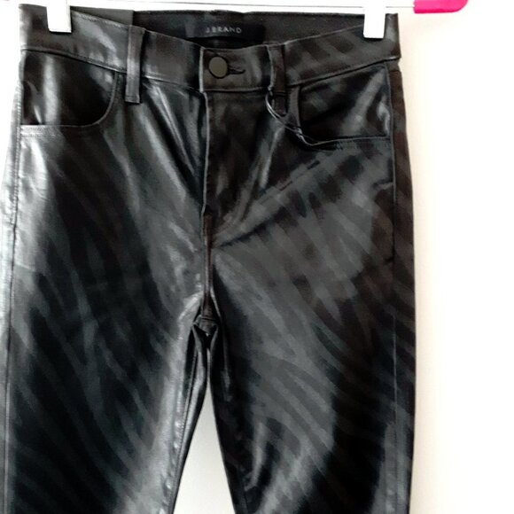 NWT J Brand black coated zebra high rise skinny jeans, 25 - Picture 11 of 12